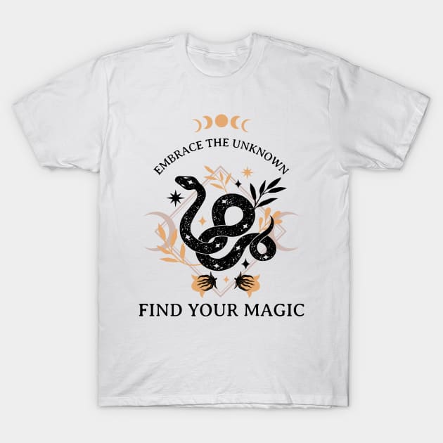 Witchy snake design T-Shirt by TJCdesigns